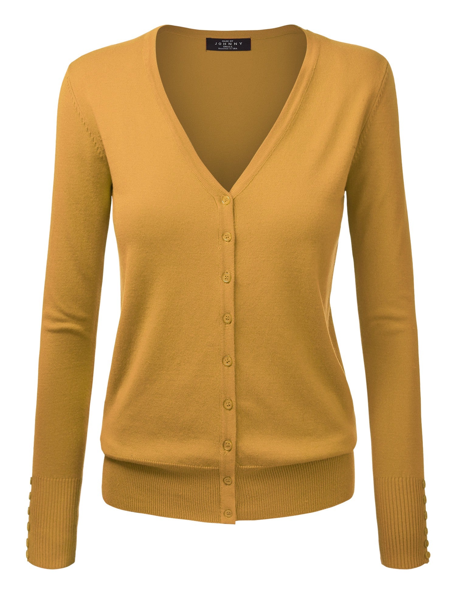 Mustard Crewneck Cardigan