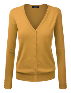 Mustard Crewneck Cardigan