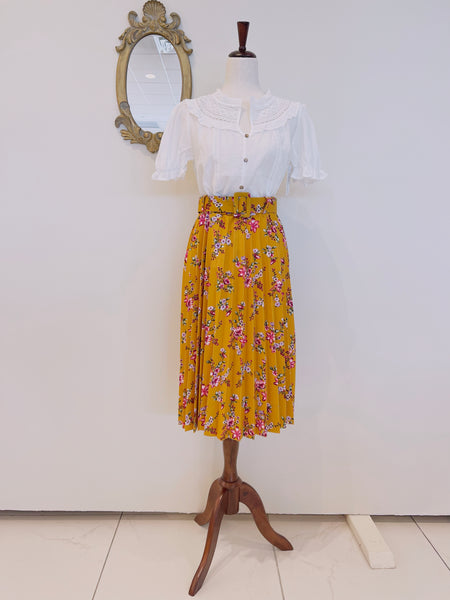 Mustard Floral Skirt