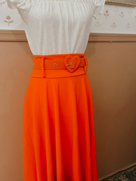 Orange Maxi Skirt