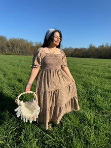 Beige Floral Dress