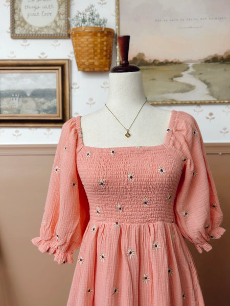 Daisy Peach Dress