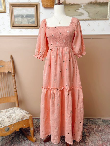 Daisy Peach Dress