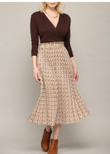 Polka Pleated Skirt