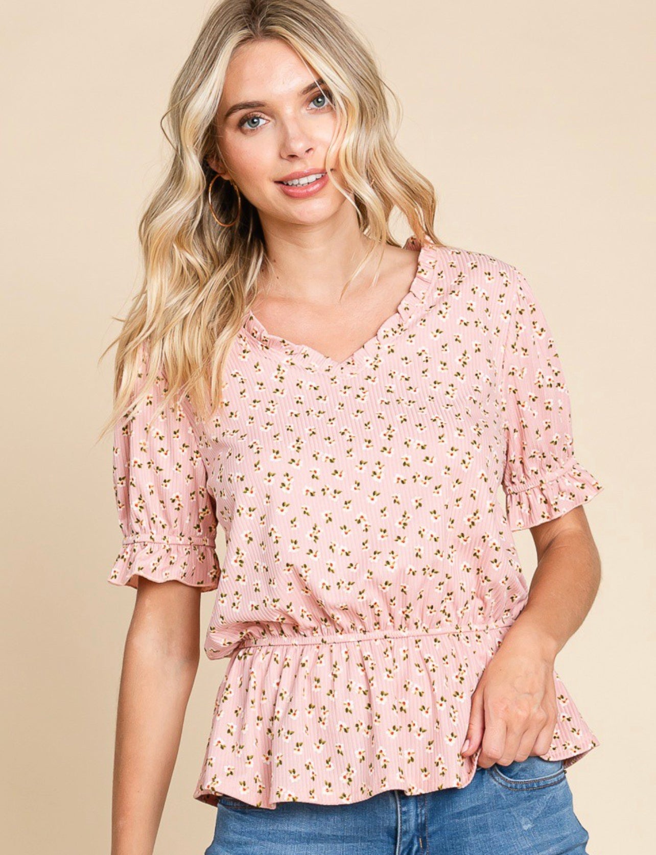 Floral Ruffle Shirt