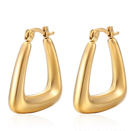 18k Gold Hollow Hoops