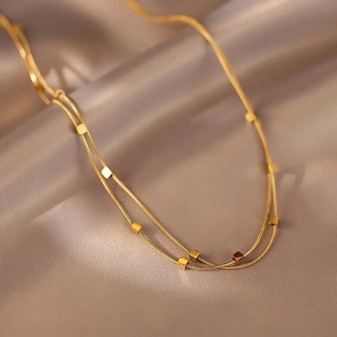 Square Gold Necklace