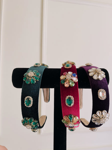 Velvet Jeweled Headbands