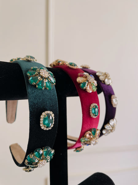 Velvet Jeweled Headbands