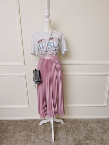 Blush Pink Midi Skirt